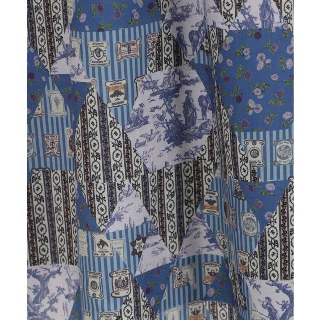 axes femme(アクシーズファム)のアクシーズファム SAJOU パッチワーク柄スカート サックス レディースのスカート(ひざ丈スカート)の商品写真