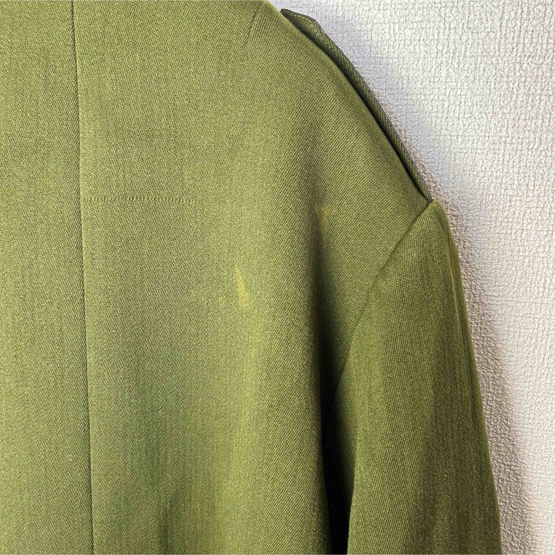 コート　アウター　ジャケット　レザー切り替え　緑　黒　古着　ヴィンテージ メンズのジャケット/アウター(その他)の商品写真