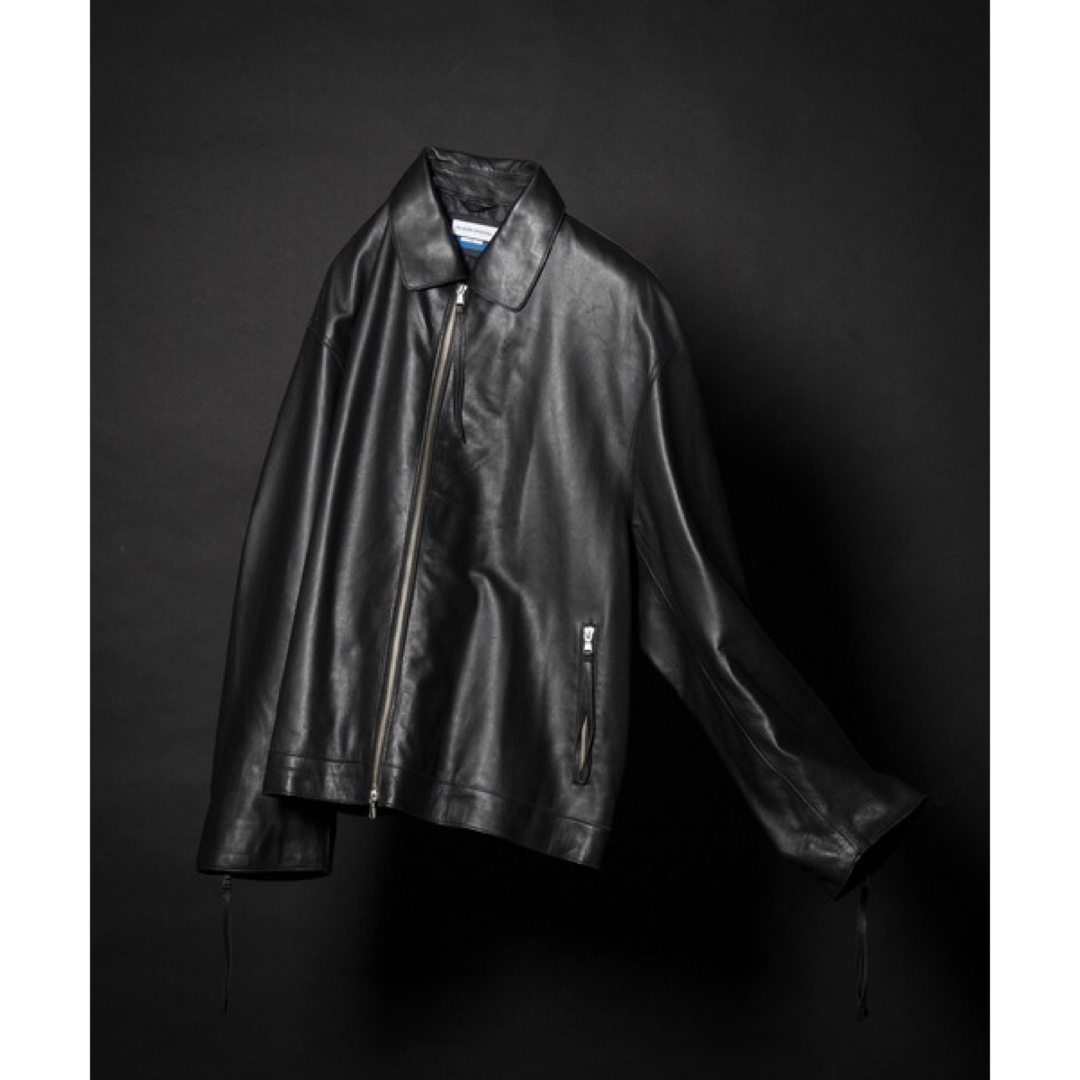 MAISON SPECIAL(メゾンスペシャル)のラムレザープライムオーバー襟付きシングルライダースジャケット メンズのジャケット/アウター(レザージャケット)の商品写真