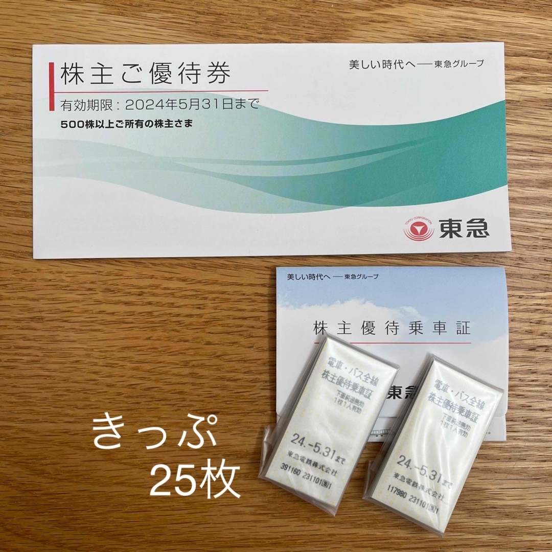 東急　株主優待券   有効期限2024.5.31まで チケットの乗車券/交通券(鉄道乗車券)の商品写真