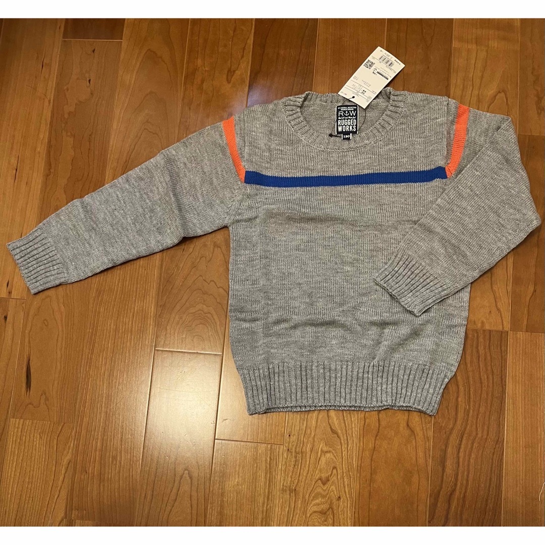 RUGGEDWORKS(ラゲッドワークス)の新品タグつき⭐︎ラゲッドワークス130cmラインニット キッズ/ベビー/マタニティのキッズ服男の子用(90cm~)(ニット)の商品写真