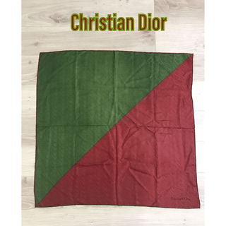 クリスチャンディオール(Christian Dior)の【良品】クリスチャンディオール シルク100% スカーフ ストール ショール(バンダナ/スカーフ)