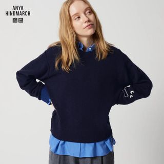 アニヤハインドマーチ(ANYA HINDMARCH)のUniqlo Anya Hindmarch プレミアムラム　クルーネックセーター(ニット/セーター)