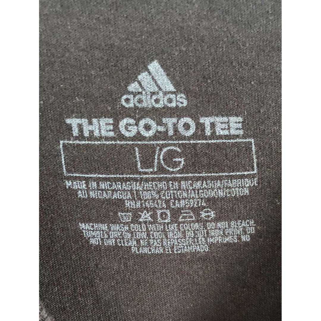 adidas(アディダス)のadidas　THREE STRIPE LIFE　Tシャツ　L　黒　USA古着 メンズのトップス(Tシャツ/カットソー(半袖/袖なし))の商品写真