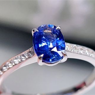 天然 ブルーサファイア  リング1.3ct k18 ¥(リング(指輪))