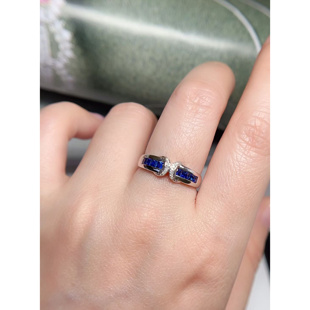 天然 ブルーサファイア ダイヤ リング0.73ct k18 ¥ レディースのアクセサリー(リング(指輪))の商品写真