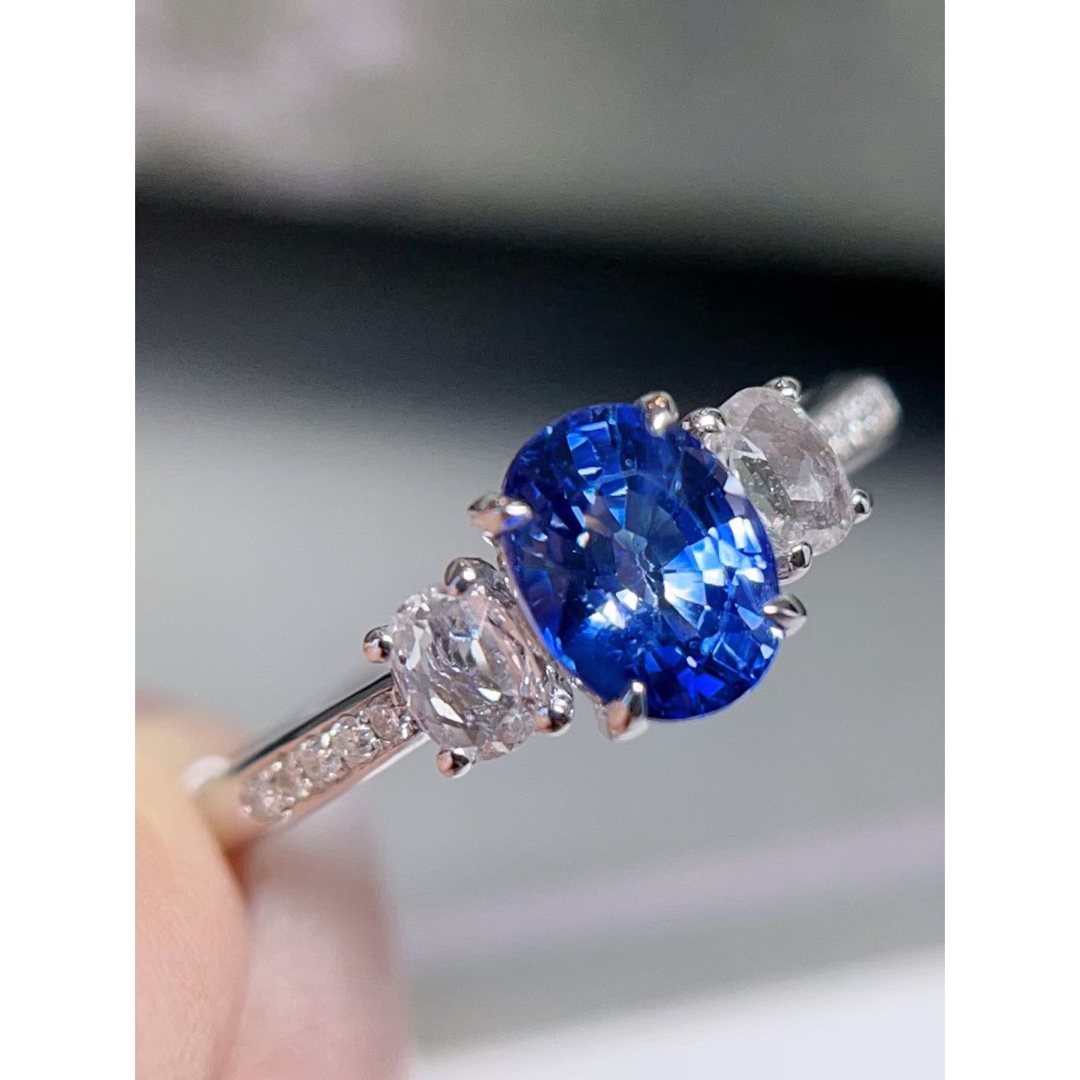 天然 ブルーサファイア ダイヤ リング1.45ct k18 ¥ レディースのアクセサリー(リング(指輪))の商品写真