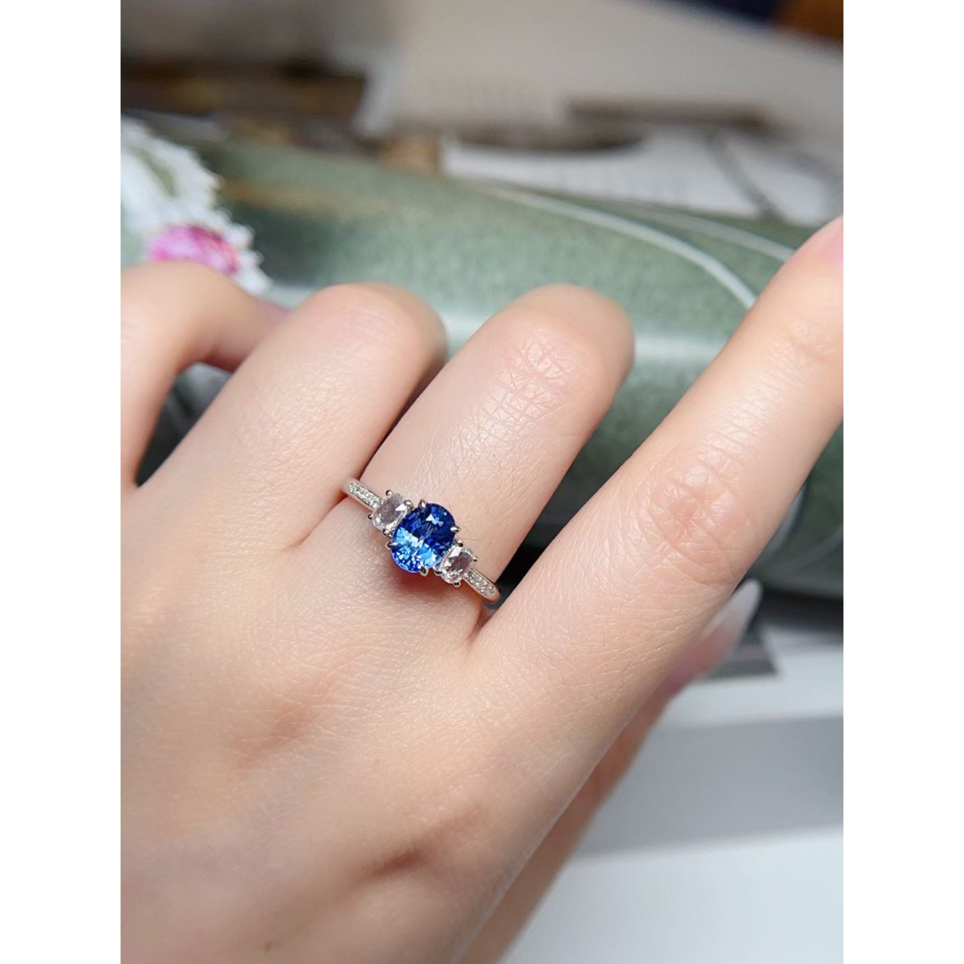 天然 ブルーサファイア ダイヤ リング1.45ct k18 ¥ レディースのアクセサリー(リング(指輪))の商品写真