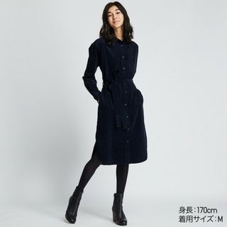 ユニクロ(UNIQLO)のUNIQLO コーデュロイシャツワンピース(ロングワンピース/マキシワンピース)