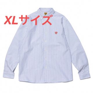 HUMAN MADE STRIPE STAND COLLAR S/S SHIRT