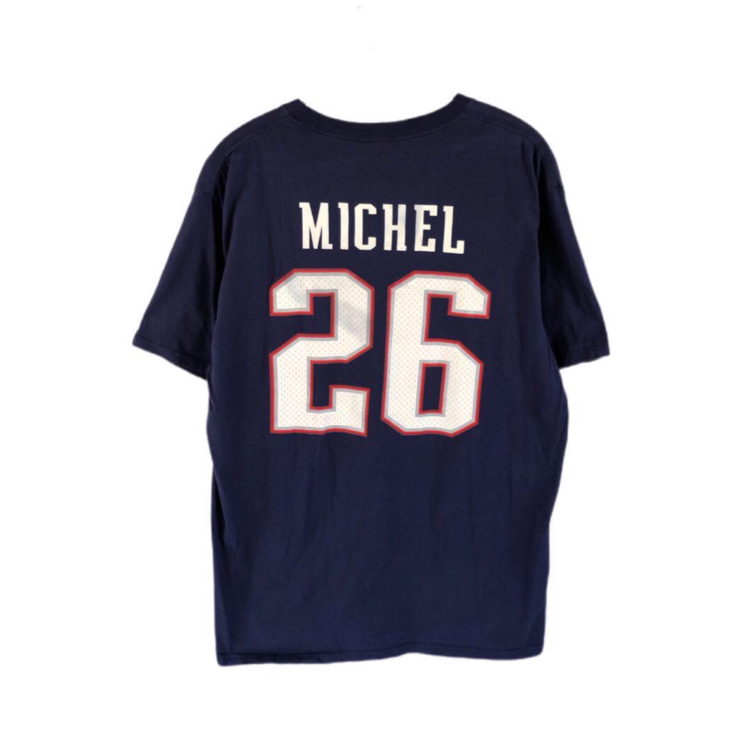 fanatic(ファナティック)のNFL　ペイトリオッツ　Michel　26　Tシャツ　L　ネイビー　USA古着 メンズのトップス(Tシャツ/カットソー(半袖/袖なし))の商品写真