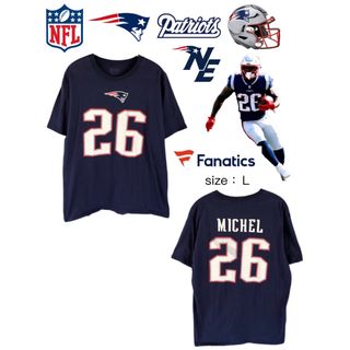 ファナティック(fanatic)のNFL　ペイトリオッツ　Michel　26　Tシャツ　L　ネイビー　USA古着(Tシャツ/カットソー(半袖/袖なし))