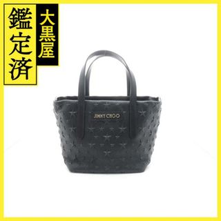 美品 ジミーチュウ スタースタッズ レザー ネイビー ハンドバッグ バッグ 紺 0033  JIMMY CHOO