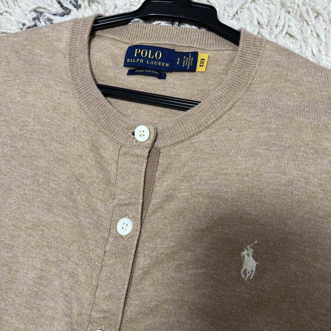 POLO RALPH LAUREN(ポロラルフローレン)のポロラルフローレン　ピマコットン　ホワイトポニー　ブラウンベージュ　カーディガン レディースのトップス(カーディガン)の商品写真