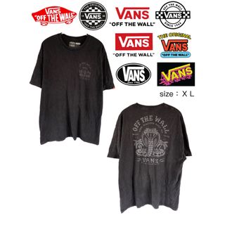 ヴァンズ(VANS)のVANS　Tシャツ　XL　黒　USA古着(Tシャツ/カットソー(半袖/袖なし))