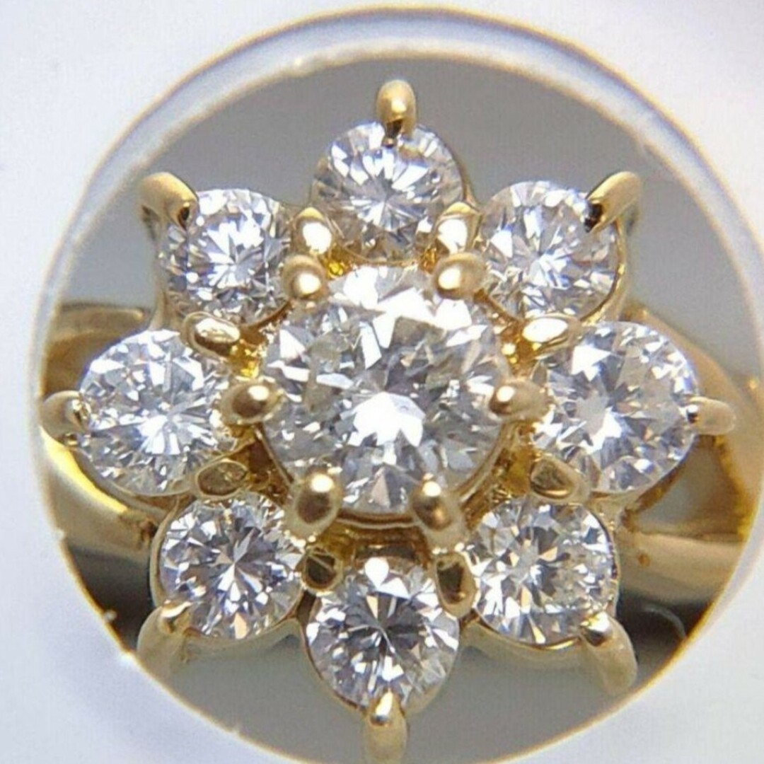 ダイヤモンド フラワー リング K18YG 0.50ct 2.7g レディースのアクセサリー(リング(指輪))の商品写真