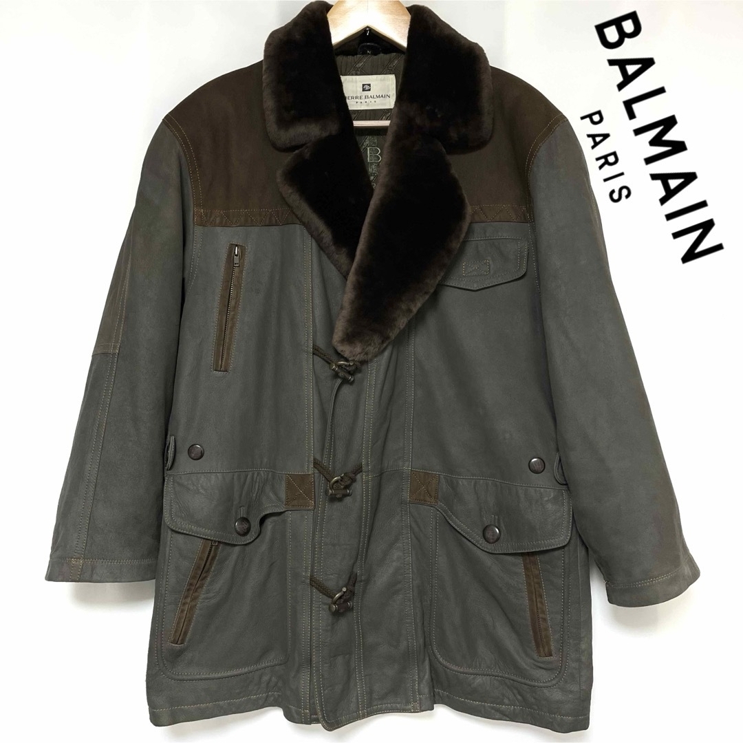 Pierre Balmain(ピエールバルマン)のPierre Balmain ムートン レザー コート M メンズのジャケット/アウター(レザージャケット)の商品写真