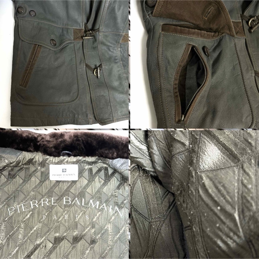 Pierre Balmain(ピエールバルマン)のPierre Balmain ムートン レザー コート M メンズのジャケット/アウター(レザージャケット)の商品写真