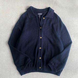 LANDS'END - ランズエンド 総柄 カシミヤカーディガン XS ベージュ ...