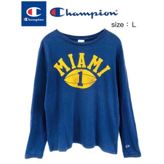 チャンピオン(Champion)のChampion　チャンピオン　長袖Tシャツ　L　ネイビー(Tシャツ/カットソー(七分/長袖))