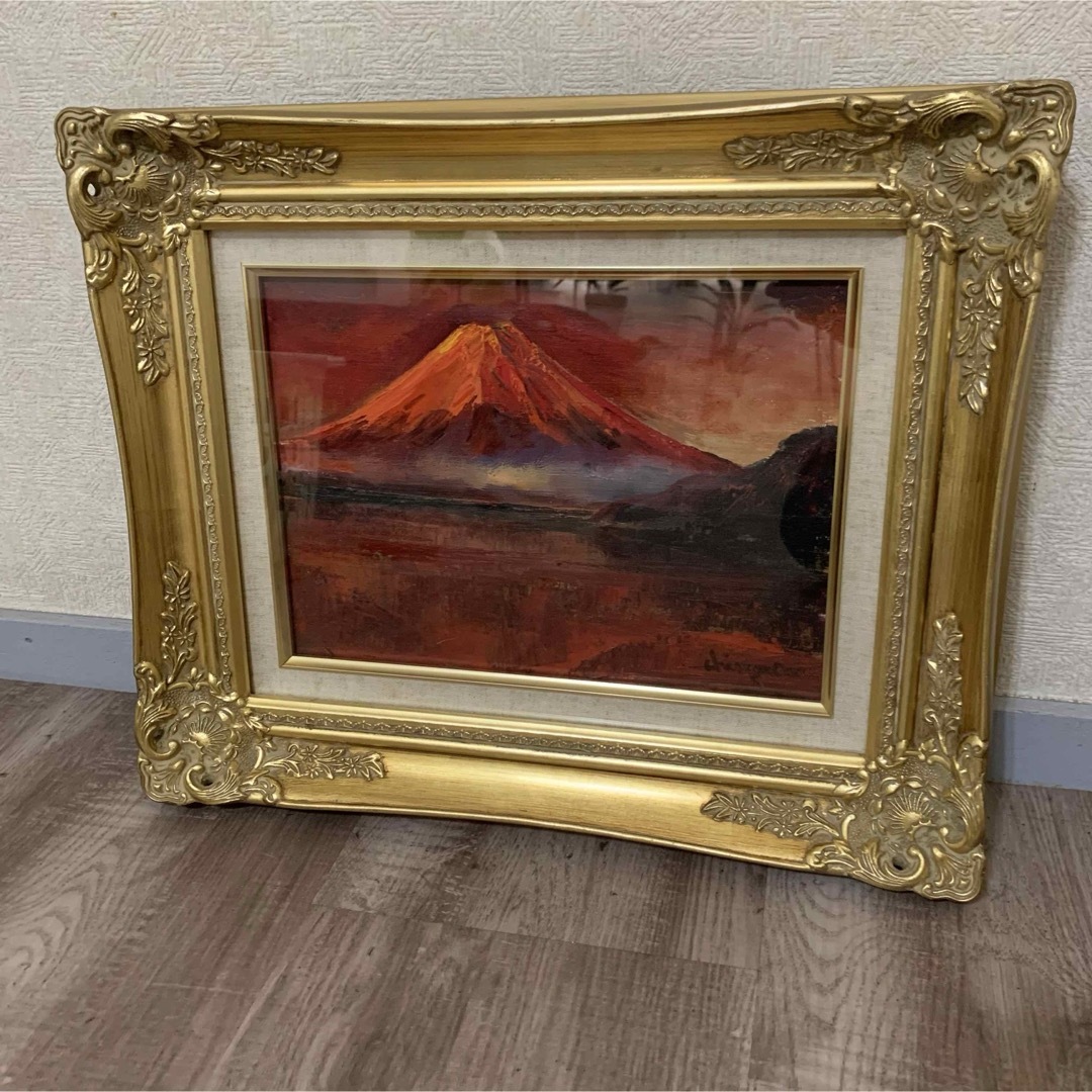 絵画/タペストリー小野知久　油絵　赤富士