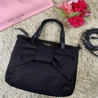 ケイトスペードニューヨーク(kate spade new york)の【海外・激レア】ケイトスペード 2way バック ナイロン 黒 リボン(ショルダーバッグ)