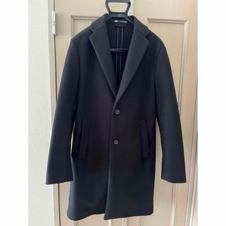 ザラ(ZARA)の美品　ZARA ザラ　4wayストレッチ　チェスターウールコート　黒(チェスターコート)