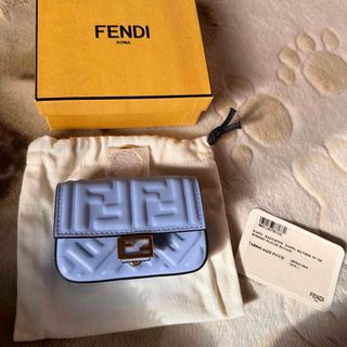 フェンディ(FENDI)のフェンディ　ナノ バゲット チャーム ライトブルーナッパレザー チャーム(バッグチャーム)