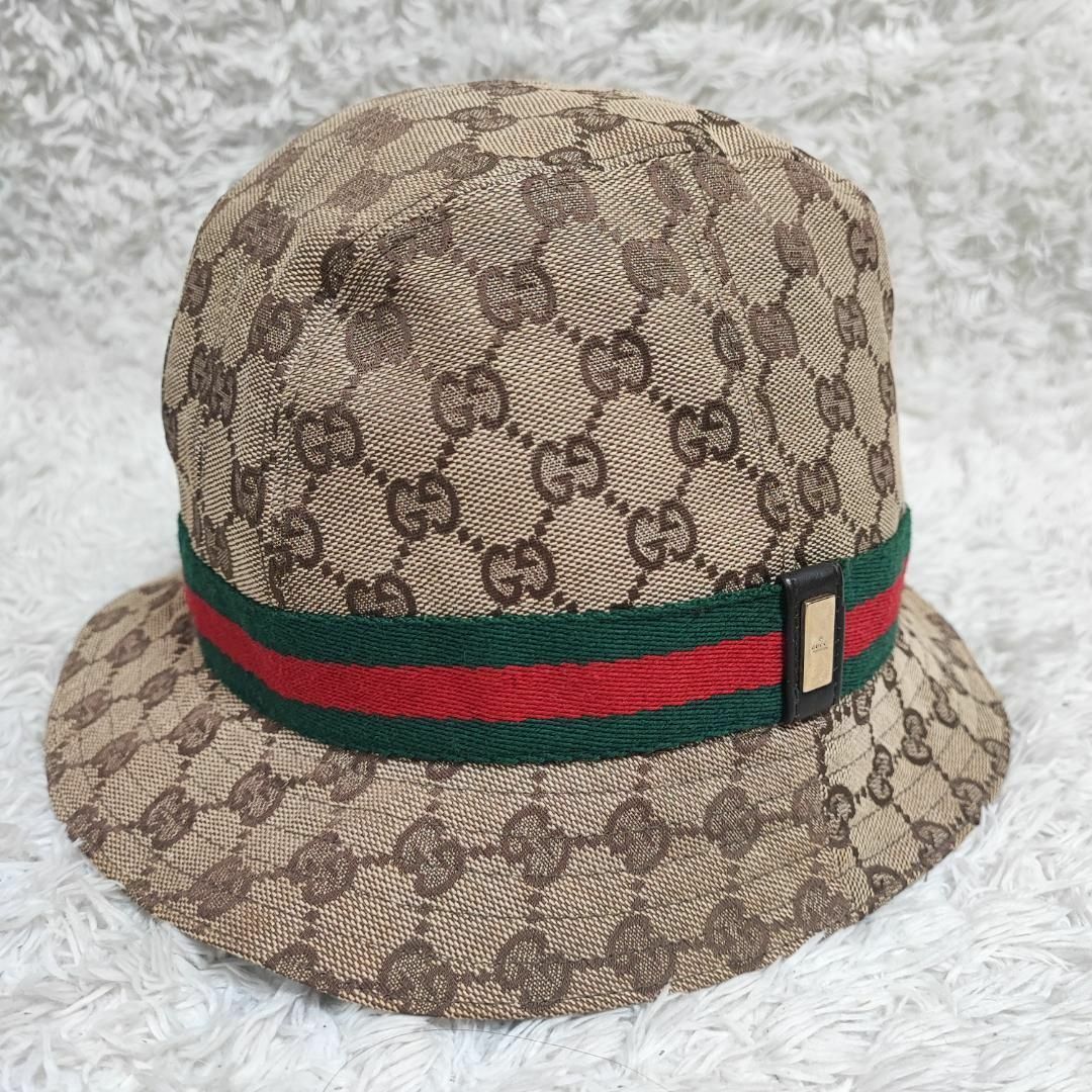 Gucci - 美品 GUCCI グッチ バケットハット バケハ GGロゴ 争奪戦 XＬ