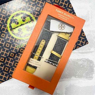 トリーバーチ(Tory Burch)のトリーバーチ★アップルウォッチ ベルト バンド 箱入り ネイビー イエロー 新品(その他)