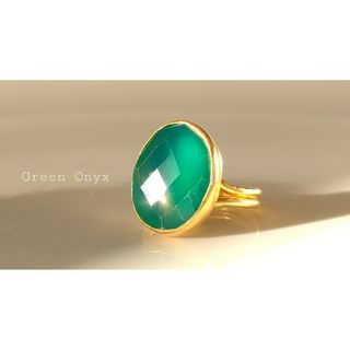 最新作☆『Green Onyx』の世界でひとつの天然石リング(リング(指輪))