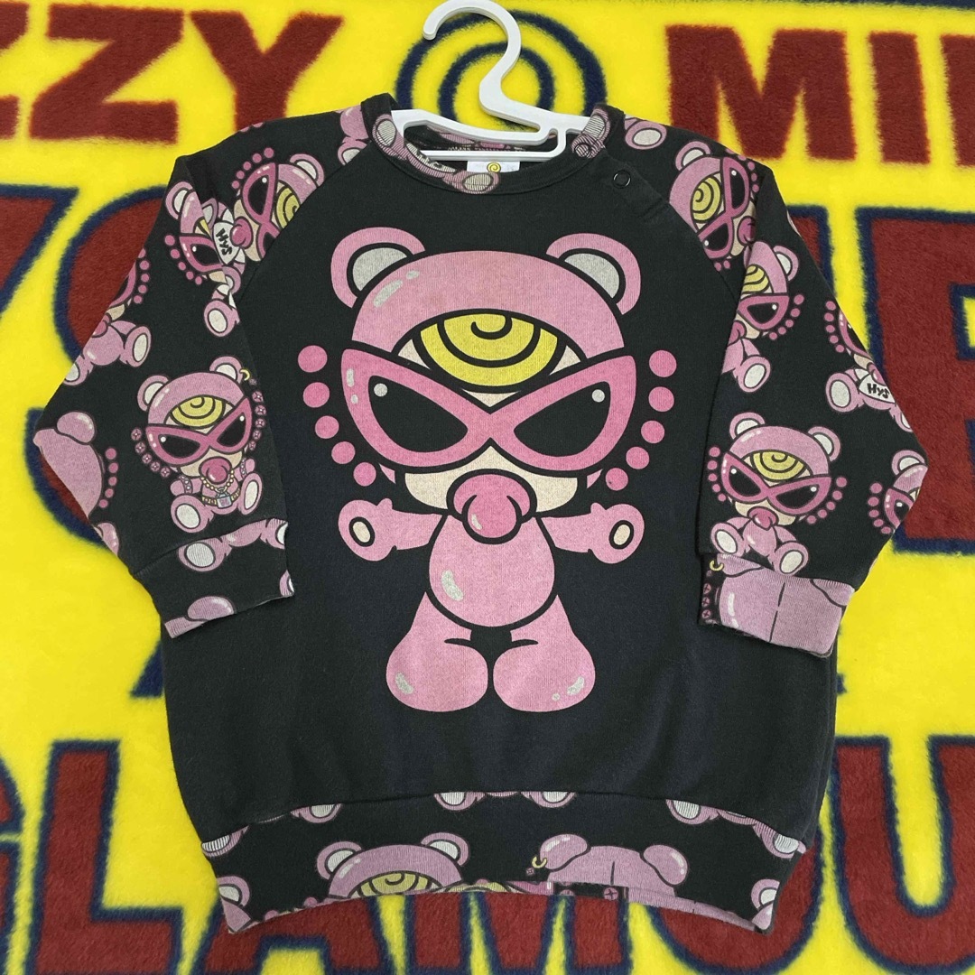 HYSTERIC MINI(ヒステリックミニ)の【中古】南京錠テディ🧸トレーナー(90)🎀 キッズ/ベビー/マタニティのキッズ服女の子用(90cm~)(Tシャツ/カットソー)の商品写真