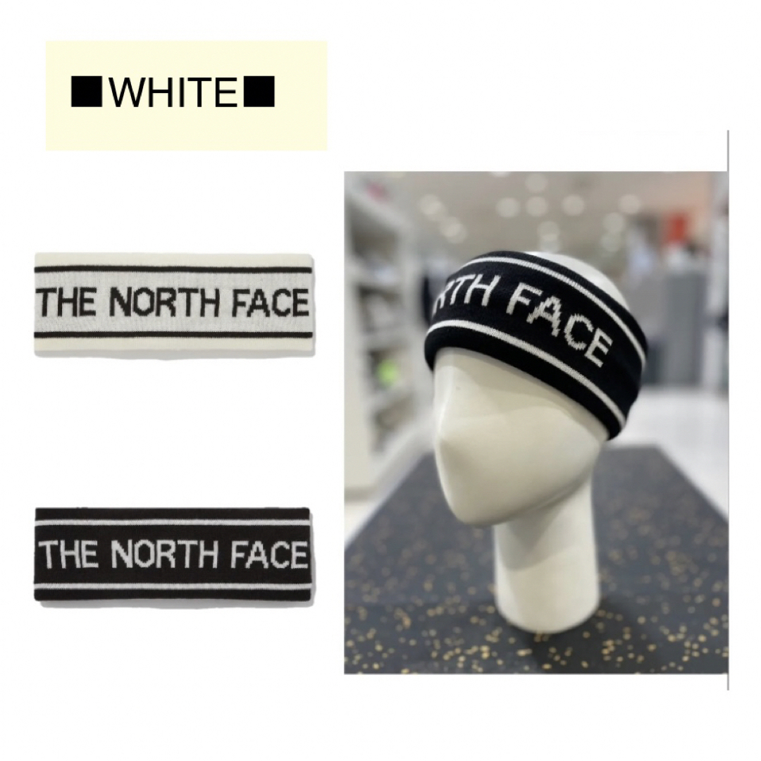 THE NORTH FACE(ザノースフェイス)の韓国ノースフェイスホワイトレーベルニットヘッドバンドヘアバンド白NE3RP50 レディースのヘアアクセサリー(ヘアバンド)の商品写真