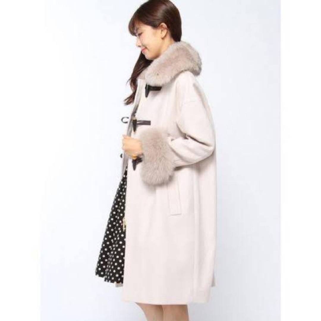 グレースコンチネンタル ファー衿付 ダッフルコート フォックス カシミヤ