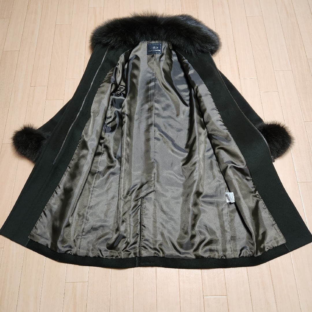 グレースコンチネンタル ファー衿付 ダッフルコート フォックス カシミヤ