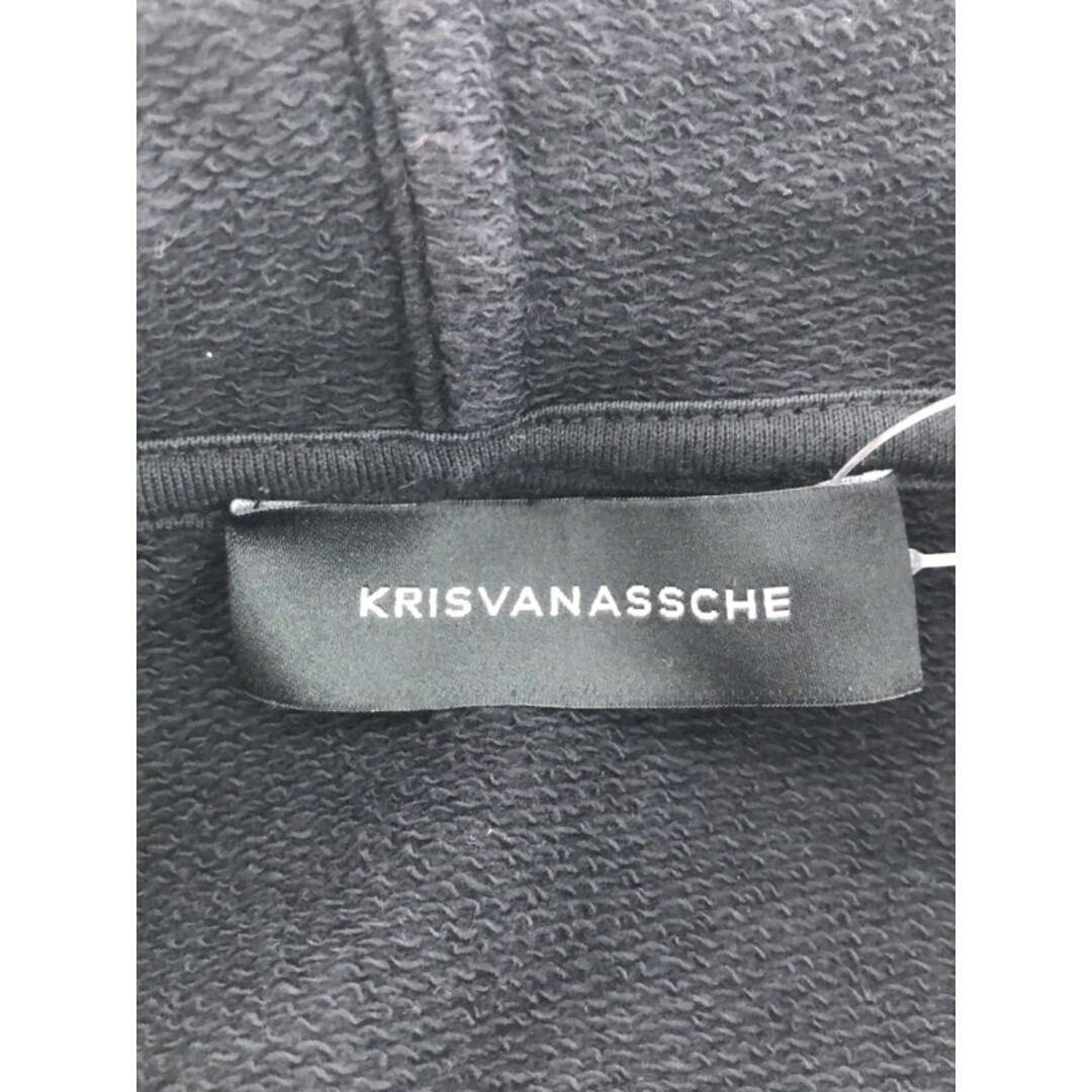 KRIS VAN ASSCHE(クリスヴァンアッシュ)のKRIS VAN ASSCHE クリスヴァンアッシュ チェックシャツドッキングプルオーバーパーカー ブラック 46 メンズのトップス(パーカー)の商品写真