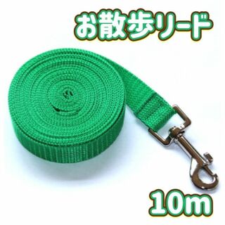 緑　お散歩 ロープ 10m しつけ トレーニング 犬 ペット(犬)