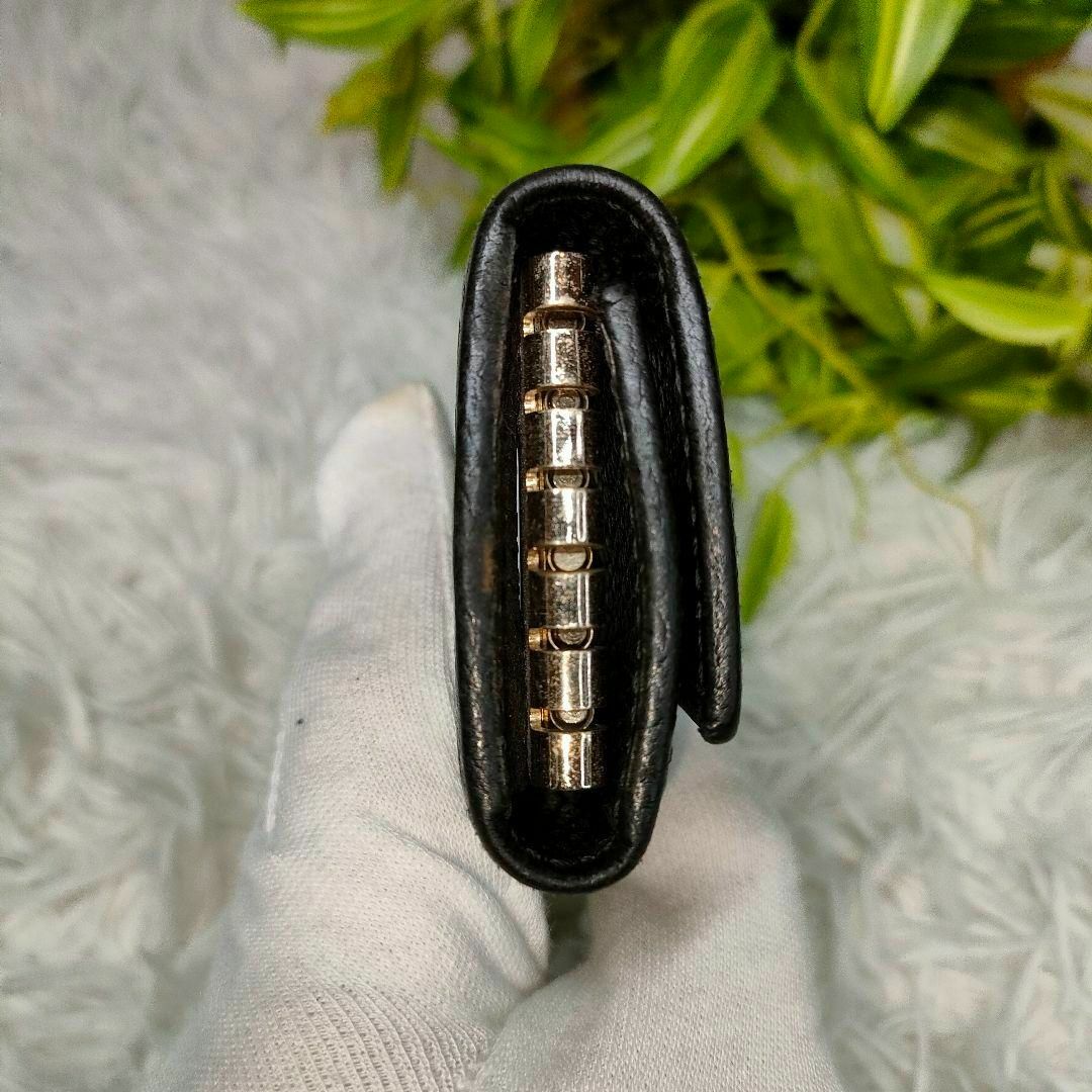 GUCCI - グッチ キーケース ブラック ロゴ レザー GUCCI 6連キー GUCCI - グッチ キーケース ブラック ロゴ レザー GUCCI 6連キー