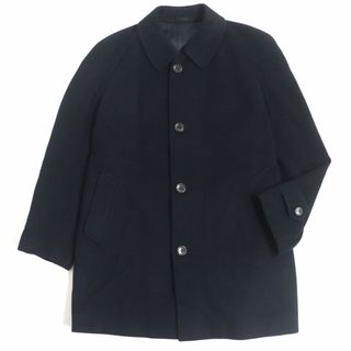 ランバン(LANVIN)の美品▼LANVIN COLLECTION ランバン コレクション カシミヤ100% ステンカラーコート ネイビー R48 メンズ 日本製 正規品 ガーメント付き(ステンカラーコート)