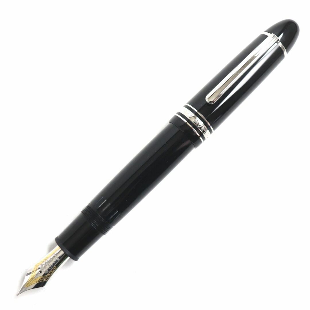 MONTBLANC(モンブラン)の極美品▼MONTBLANC モンブラン マイスターシュテュック No.149 ホワイトスター ペン先18K 万年筆 ブラック×シルバー Fニブ ドイツ ケース インテリア/住まい/日用品の文房具(ペン/マーカー)の商品写真