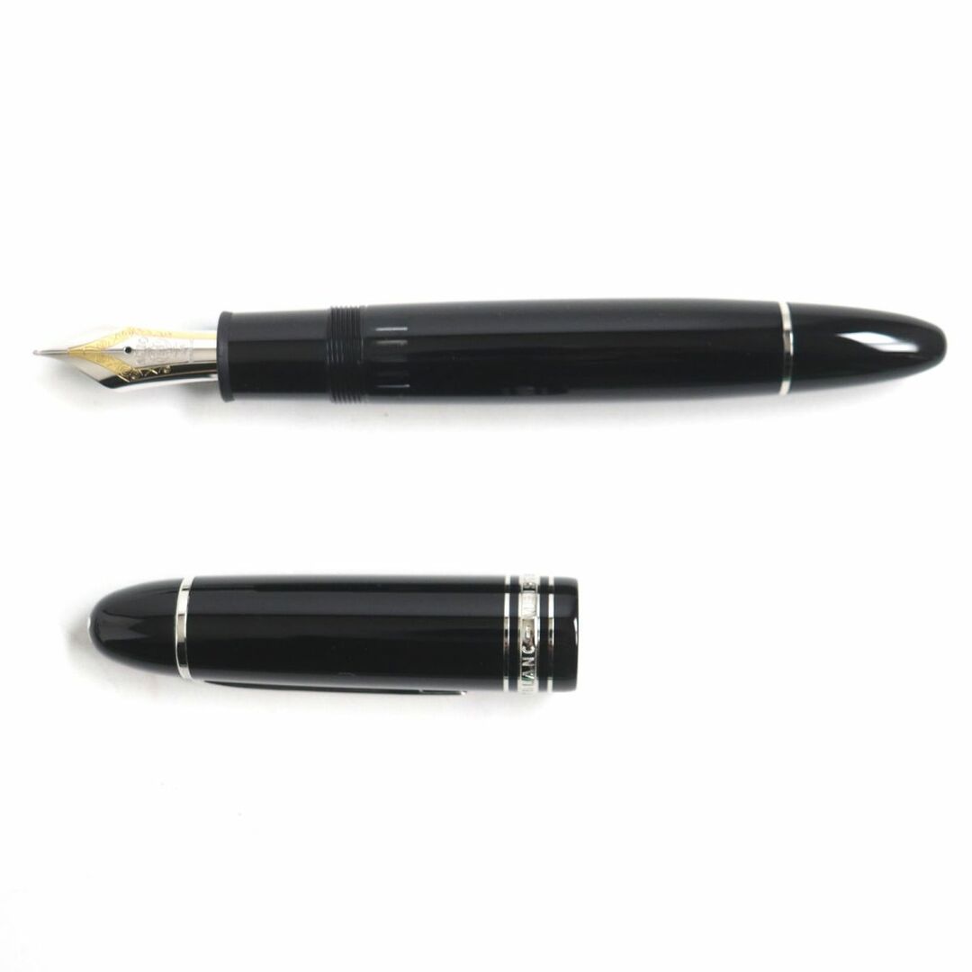 MONTBLANC(モンブラン)の極美品▼MONTBLANC モンブラン マイスターシュテュック No.149 ホワイトスター ペン先18K 万年筆 ブラック×シルバー Fニブ ドイツ ケース インテリア/住まい/日用品の文房具(ペン/マーカー)の商品写真