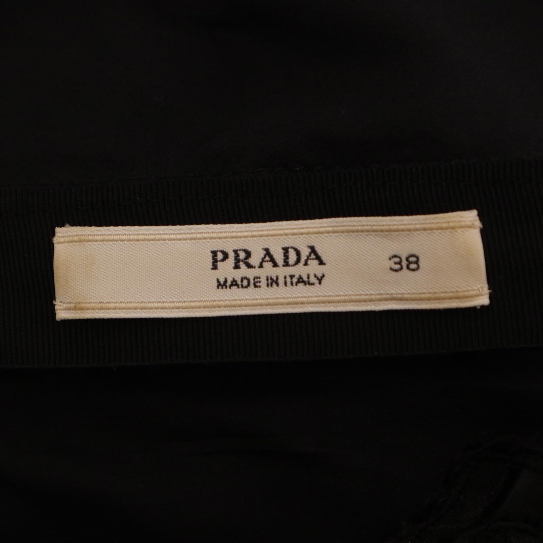 PRADA(プラダ)のプラダ フロントビジュー シルクワンピース ドレス ショルダープリーツ 黒 38 レディースのワンピース(ロングワンピース/マキシワンピース)の商品写真