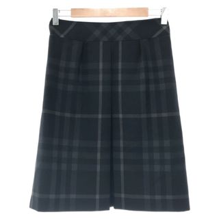 バーバリー(BURBERRY)のBURBERRY LONDON バーバリーロンドン ウールチェックスカート ブラック 36 B1S21-284-08(ひざ丈スカート)