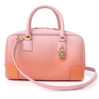 ロエベ(LOEWE)のロエベ アマソナ 23 デグレート 伊勢丹限定カラー パウラズイビザ 2WAY ショルダー ハンドバッグ 斜め掛け カーフスキンレザー ダークコーラルリーフ ダリア ピンク オレンジ グラデーション ゴールド金具 A039N07X07 LOEWE（新品・未使用品）(ハンドバッグ)