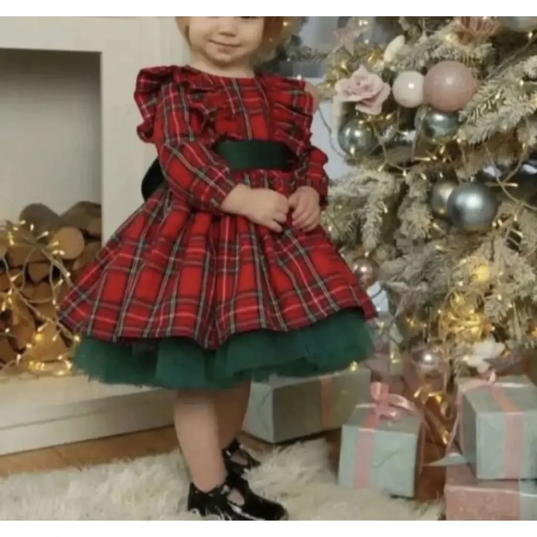 ‧✧̣̥̇クリスマス‧✧̣̥̇‧ クリスマスドレス　ワンピース　120cm キッズ/ベビー/マタニティのキッズ服女の子用(90cm~)(ドレス/フォーマル)の商品写真