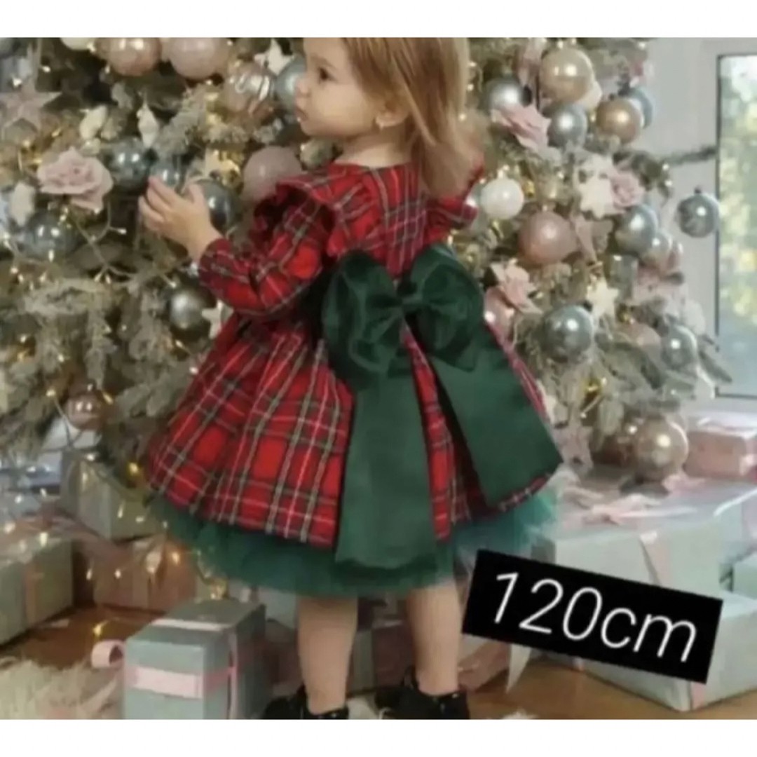 ‧✧̣̥̇クリスマス‧✧̣̥̇‧ クリスマスドレス　ワンピース　120cm キッズ/ベビー/マタニティのキッズ服女の子用(90cm~)(ドレス/フォーマル)の商品写真