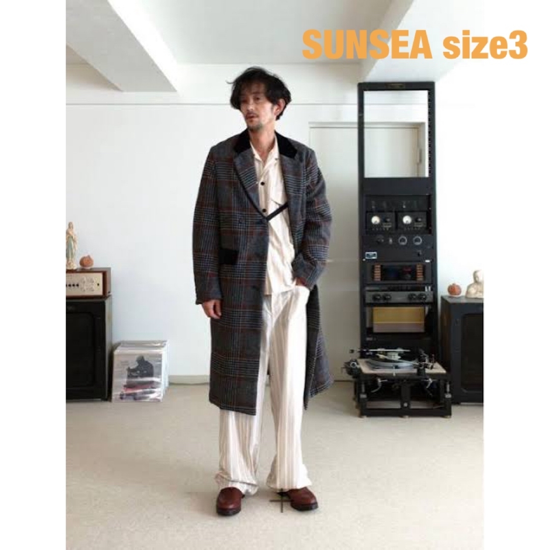 SUNSEA(サンシー)のsunsea 17aw CHECK COAT メンズのジャケット/アウター(チェスターコート)の商品写真