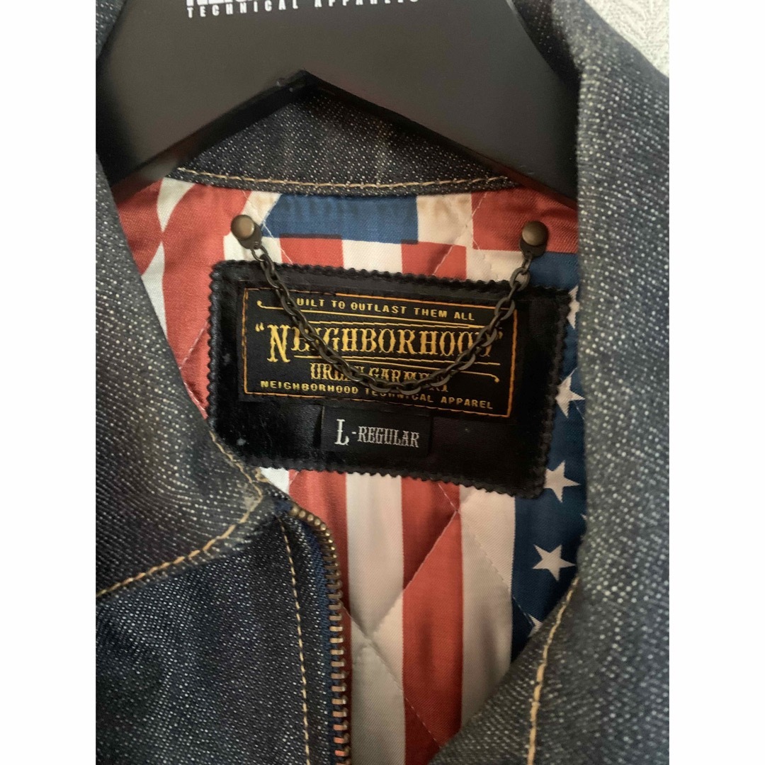 NEIGHBORHOOD(ネイバーフッド)のNEIGHBORHOOD レザー切替デニムジャケット メンズのジャケット/アウター(Gジャン/デニムジャケット)の商品写真