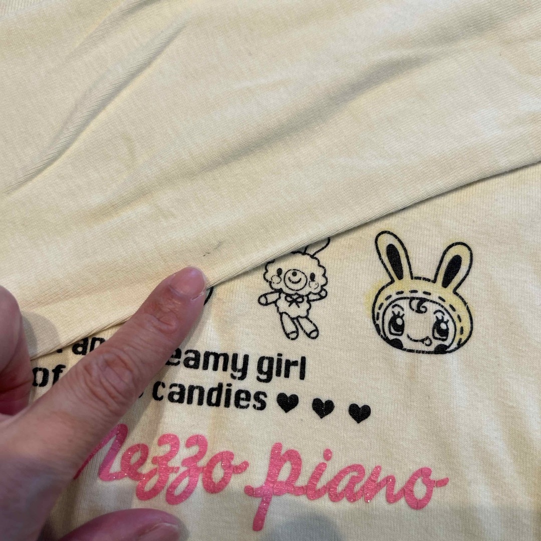 mezzo piano(メゾピアノ)のmezzo piano 旧デザイン160センチ　長袖Tシャツ　イエロー キッズ/ベビー/マタニティのキッズ服女の子用(90cm~)(Tシャツ/カットソー)の商品写真