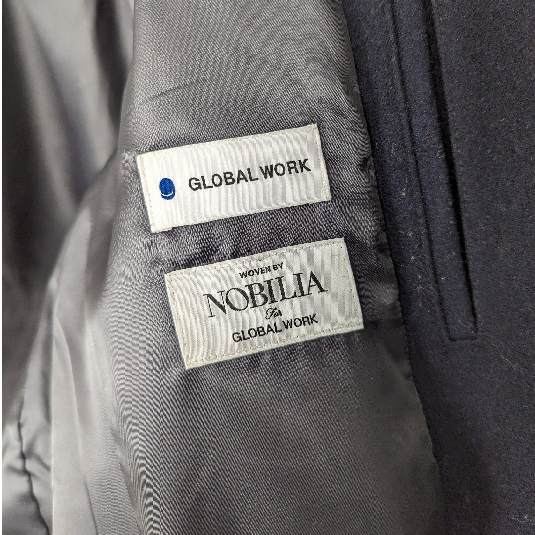 GLOBAL WORK　ダッフルコート　アウター　ネイビー　メンズ メンズのジャケット/アウター(ダッフルコート)の商品写真